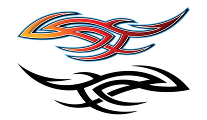 Wall Mural - sports car speed tattoo decal vinyl sticker. racing car tattoo vector eps graphic. side vehicle deco