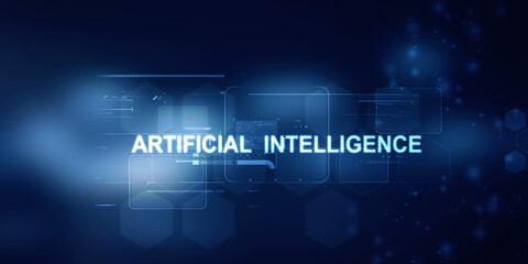 2d illustration Artificial Intelligence (AI) concept

