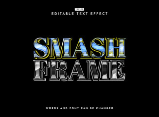 Wall Mural - smash frame colorful modern retro futuristic chrome text effect