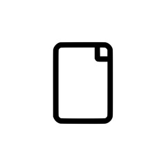 Wall Mural - a minimalist vector icon featuring a document with a folded corner symbolizing a new page file or no
