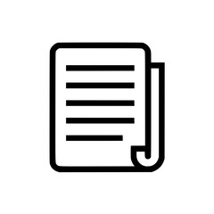 Wall Mural - outline icon of a stack of papers with content displayed on the front sheet and a curled corner repr