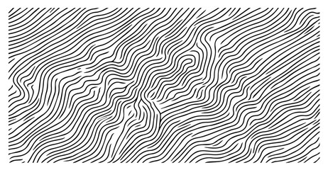 wavy contour line pattern with flowing topographic texture and elevation effect vector
