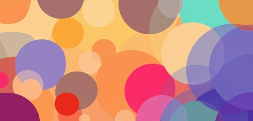 Wall Mural - abstract geometric background with overlapping circles in vibrant, modern colors, ideal for business