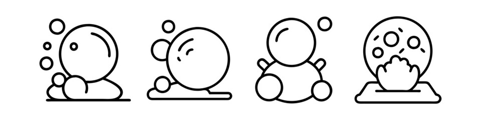 Naklejka na meble snowball icon, snowball line art - simple line art of snowball, perfect for snowball logos and icons