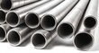 © anetlanda - Steel cylinder pipe. Chrome metal pipes for industry and construction