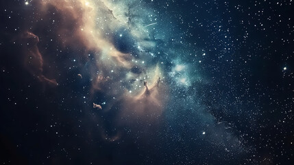 Wall Mural - night sky - universe filled with stars, nebula, and galaxy.