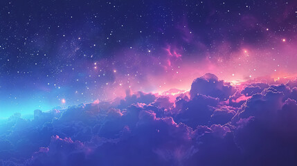 Night sky with stars and galaxy in outer space, universe background.