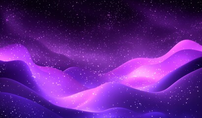 Wall Mural - darkness is punctuated by flowing, wavy streams of abstract, glowing light