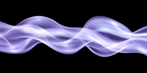 Wall Mural - an abstract wave in shades of purple and blue moves on a black background