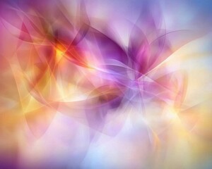 Wall Mural - the background is an abstract representation of vibrant purple and orange shades in a gradient forma