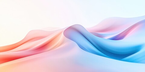 Poster - A colorful, abstract landscape with a blue wave in the foreground
