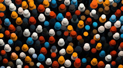 Wall Mural - digital artwork of a diverse group of people attending an international conference