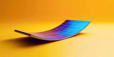 Wall Mural - a blue and purple solar panel is shown on a yellow background