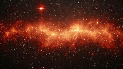 Wall Mural - red and orange nebula in dark space background
