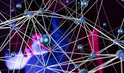 Leinwandbilder - conference Digital Network and data concept 3d