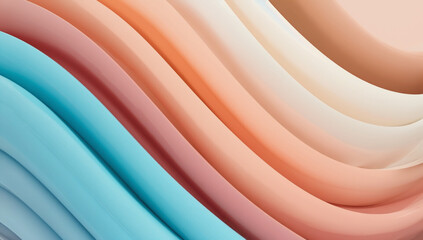 Wall Mural - Wavy Pastel Gradient: A mesmerizing abstract composition featuring a series of soft, flowing waves in a calming pastel palette, creating a sense of fluidity and visual harmony.