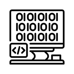 Wall Mural - dekstop computer with code line icon. universal creative premium symbol. vector sign icon logo templ