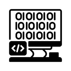 Wall Mural - dekstop computer with code line icon. universal creative premium symbol. vector sign icon logo templ