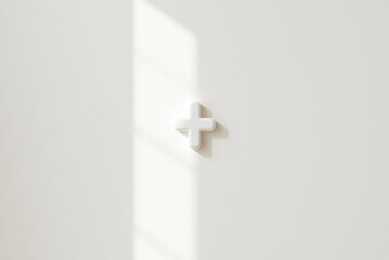 Wall Mural - Minimalistic design element on a wall with soft shadows and light