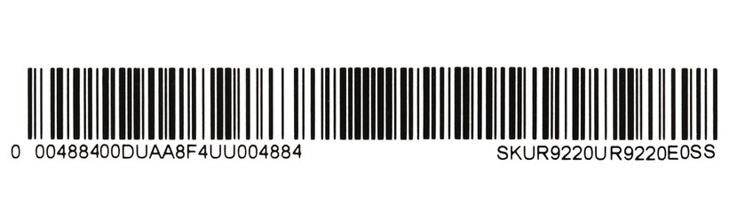 black barcode, tag for products, bar code icon isolated on white background, with clipping path