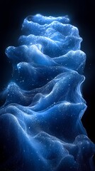 Wall Mural - Digital technology blue and Black flashing sand dune illustration poster background