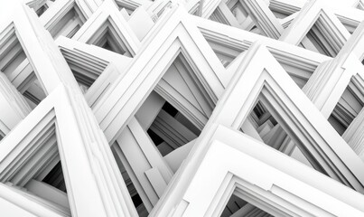 Abstract white triangular frame pattern background for design