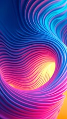 Wall Mural - swirling vibrant patterns with blue, pink, and yellow light creating a 3d abstract background for ar