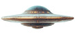 © Fly Frames - Rusty ufo flying saucer hovering with transparent background