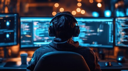 Night Coder: Immersed in the Digital World