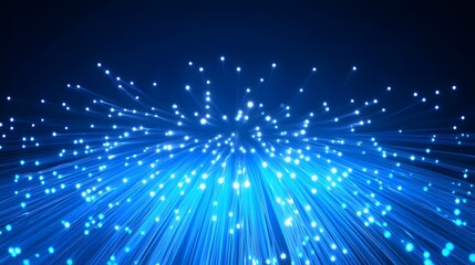 Aufkleber - Fiber optics spreading data through futuristic network of light beams