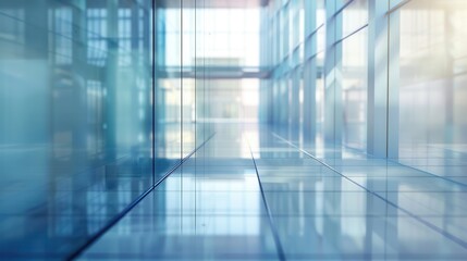 Aufkleber - Sparkling clean glass surface reflecting light in a modern space ideal for window and glass cleaning demonstrations Generative AI
