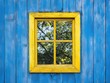 © Olga - Blue Wooden Wall with Yellow Window