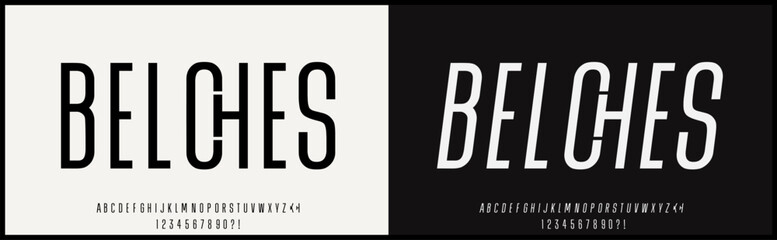 Wall Mural - condensed sans serif vector font. simple, modern, and minimalist typography. alphabet with uppercase