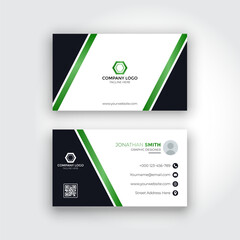 black and green elegant modern business card template. modern business card template