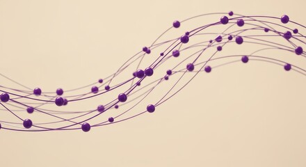 Wall Mural - elegant network structure with purple nodes - abstract network visualization, purple nodes connected