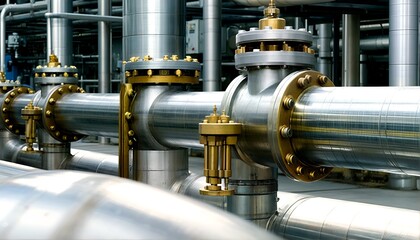 Wall Mural - industrial pipes and valves.