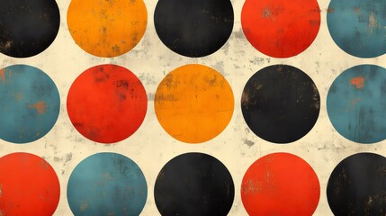 Colorful polka dots pattern creating retro and vintage design
