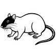 © Alamgir - Monochrome Rodent Illustration: A simple, clean illustration of a rat in monochrome, perfect for educational materials or design projects.