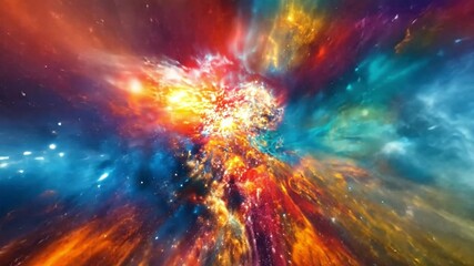 Wall Mural - exploration of vibrant cosmic phenomena through ai-generated 4k visuals