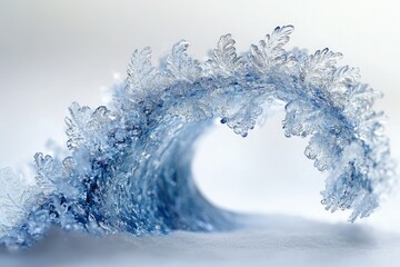 Poster - Frozen wave of ice crystals, resembling a delicate, icy ocean curl.