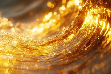 Aufkleber - Golden wave, sunlit water, sparkling ocean, nature's beauty captured in a mesmerizing image.