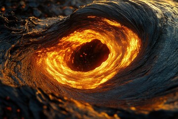 Aufkleber - Molten lava swirls in a mesmerizing vortex, creating a fiery, natural spectacle.