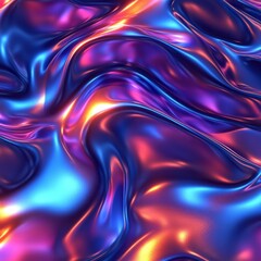 Poster - Iridescent Waves: Captivating Abstract Texture with Playful Light and Color Refraction, Artistic Design