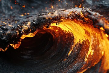Aufkleber - Fiery lava wave crashes, creating a mesmerizing spectacle of molten rock and intense heat.