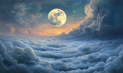 Wall Mural - moon in the clouds