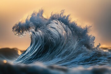 Aufkleber - A majestic wave frozen in time, showcasing the raw power and beauty of nature's artistry.
