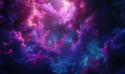 Wall Mural - Colorful swirling cosmic clouds create a vibrant, dreamy space scene.