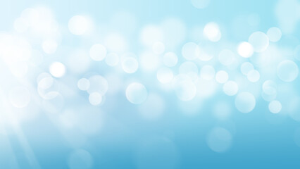 light effect with underwater bokeh blur on blue background. abstract pattern scene. christmas concep