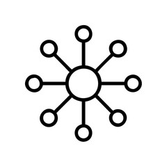 Wall Mural - a black abstract network symbol with connection. it is isolated on a simple, minimalist look vector 