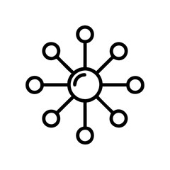 Wall Mural - a black network vector illustration with connected circles resembling a network or connections